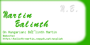 martin balinth business card